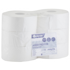 Papier toaletowy Merida Premium, biały, średnica 23 cm, długość 200 m, 3w. 
