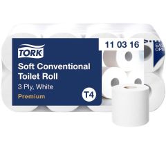 Papier toaletowy Tork Premium 3 w. biały, makulatura, 29,5m 72 rolki/op. system T4