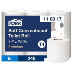 Papier toaletowy Tork Premium, 3w. biały, celuloza, 34,7 m, 42 rolek/op. system T4