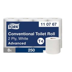 Papier toaletowy Tork Advanced. 2 w. biały, makulatura, 30m. 64 rolek/op, system T4