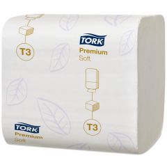 Papier toaletowy Tork Premium w składce , 2w., biały, celuloza, 7560 szt./op. system T3 