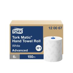Ręcznik w roli Tork Matic System, 2w, biały, celuloza TAD, 150m, system H1