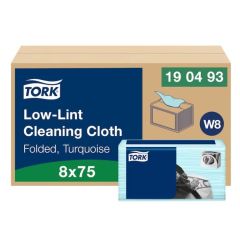 Czyściwo Tork włókninowe o niskiej pylności, seledynowy, 1w 75szt, system Small Pack W8