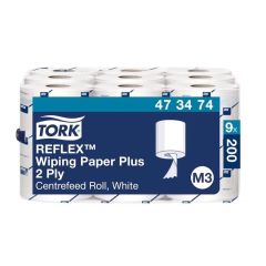 Ręcznik w roli Tork centralnego dozowania Reflex mini, 2w.celuloza+makulatura, biały, 67m. 9 rolek/op, M3