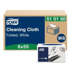 Czyściwo Tork włókninowe wielozadaniowe, białe, 1w 55szt system Small Pack W8