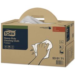 Czyściwo włókninowe Tork Premium do trudnych zabrudzeń w odcinkach białe