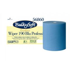 Czyściwo papierowe klejone BulkySoft EXCELLENCE 3w. 190 m. niebieskie, celuloza, 500 odcinków, op  1 szt.