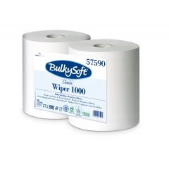 Czyściwo papierowe BulkySoft Classic, 1w. biały, celuloza, długość 1000m. 2 rolki/op.