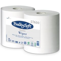 Czyściwo papierowe BulkySoft Premium 2w. 300 m. białe, celuloza, 1000 odcinków, 2 szt./op. 