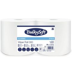 Czyściwo papierowe BulkySoft Premium 2w. 300 m. białe, celuloza, 1000 odcinków, 2 szt./op. 