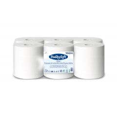 Ręcznik papierowy w roli centralnego dozowania midi BulkySoft Classic, 1 w, kolor biały, celuloza, 300m,