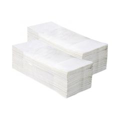Pojedyncze ręczniki papierowe economy, białe, jednowarstwowe, 4000 szt.(20 paczek po  200 szt.)