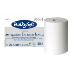 Ręcznik papierowy w roli centralnego dozowania BulkySoft Premiumm, 2w, biały, celuloza, długość 150m.