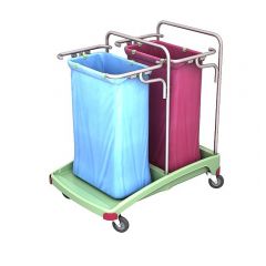 Antybakteryjny podwójny wózek na odpady z tworzywa sztucznego Splast 2x120 l TSOA-0005