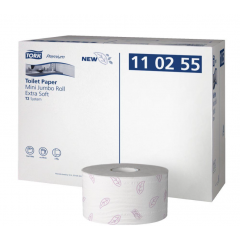 Papier toaletowy Tork mini jumbo, 3w., biały, makulatura, 120m, 12 rolek/op, system T2