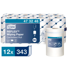 Ręcznik w roli Tork centalnego dozownania Reflex mini, 1 w., makulatura, biały, 120m. 12 rolek/op, system M3