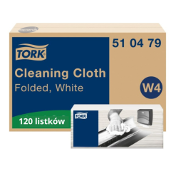Czyściwo Tork włókninowe wielozadaniowe, białe, 1 warstwa, 120 sztuk, system W4