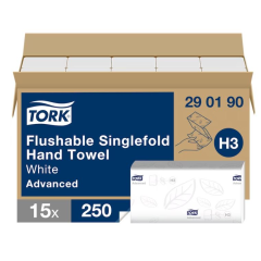 Ręcznik papierowy Tork Advanced łatworozpuszczalny  ZZ, 2w. biały, celuloza, 3750 szt./kart.(15X250)H3