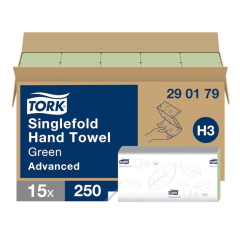 Ręcznik papierowy Tork Advanced ZZ, 2w.zielony, celuloza z makulaturą, 3750 szt./kart,(15x250)  H3