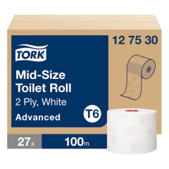Papier toaletowy Tork Advanced compact, 2w.biały, celuloza z makulaturą, 100m. 27szt/op, system T6
