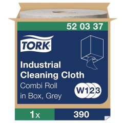 Czyściwo Tork włókninowe do zabrudzeń przemysłowych, szare, 1w 148,2m. system W1/W2/W3