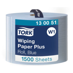 Czyściwo papierowe wielozadaniowe do średnich zabrudzeń, niebieskie celuloza+makulatura, 2w 510m, system W1