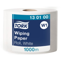 Czyściwo Tork wielozadaniowe do lekkich zabrudzeń białe celuloza+makulatura 1w 1000m, system W1