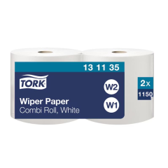 Czyściwo Tork wielozadaniowe do lekkich zabrudzeń białe celuloza+makulatura, 1w 460m. 2 role/op, system W1/W2