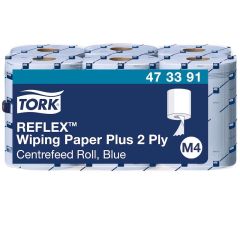 Ręcznik w roli Tork centralnego dozowania system Reflex midi, 2w. makulatura niebieski, 150m. 6 rolek/op,M4
