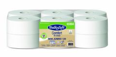 [5 + 1 karton gratis/ 60 + 12 rolek] Papier toaletowy jumbo mini BulkySoft Comfort DE-inked, 2w, biały, celuloza z recyklingu, 120m