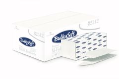 Ręcznik papierowy BulkySoft Premium składany typu M-Fold ULTRA 4 panelowy, 2 warstwy, kolor biały, celuloza 3125 szt./kart. 