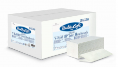 Ręcznik papierowy BulkySoft Comfort składany typu V-Fold TRIM (ZZ), 2w, 21x21,5 cm, biały, celuloza, 3150 szt./kart.