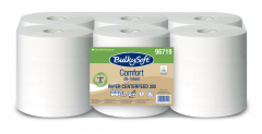Ręcznik papierowy w roli centralnego dozowania BulkySoft Comfort De-inked 1w, biały, celuloza z recyklingu, 300m, 6 rolek/op.