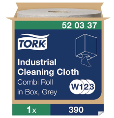 Czyściwo Tork włókninowe do zabrudzeń przemysłowych, szare, 1w 148,2m. system W1/W2/W3