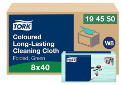 Czyściwo Tork włókninowe ściereczki wielorazowe do czyszczenia zielone. wym. 38x30 cm. W8