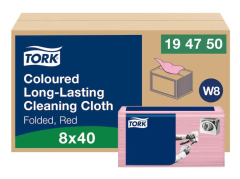 Czyściwo Tork włókninowe ściereczki wielorazowe do czyszczenia czerwone. wym. 38x30 cm. W8