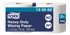 Czyściwo Tork wielozadaniowe do trudnych zabrudzeń, białe celuloza TAD, 2w 170m 2 role/op, system W1/W2