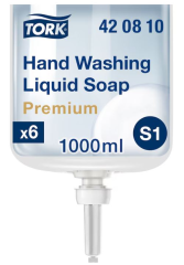 Mydło w płynie Tork 1l, system S1 Premium bezbarwne, bezzapachowe