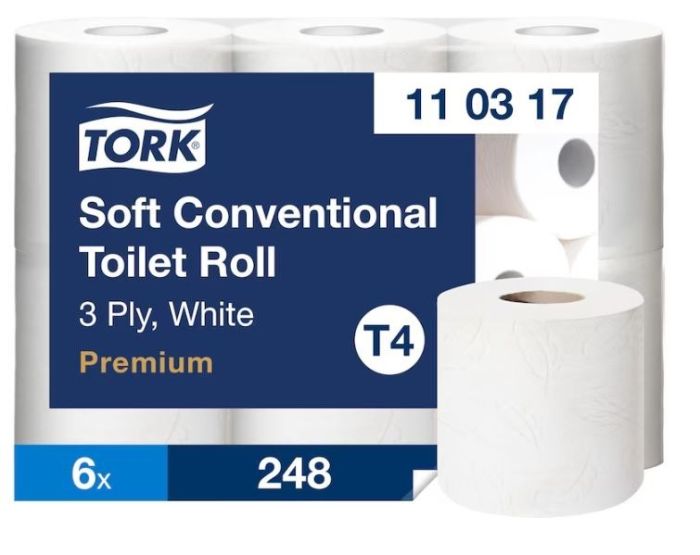 Papier toaletowy Tork Premium, 3w. biały, celuloza, 34,7 m, 42 rolek/op. system T4