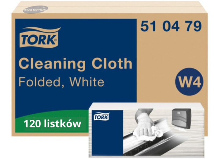 Czyściwo Tork włókninowe wielozadaniowe, białe, 1 warstwa, 120 sztuk, system W4