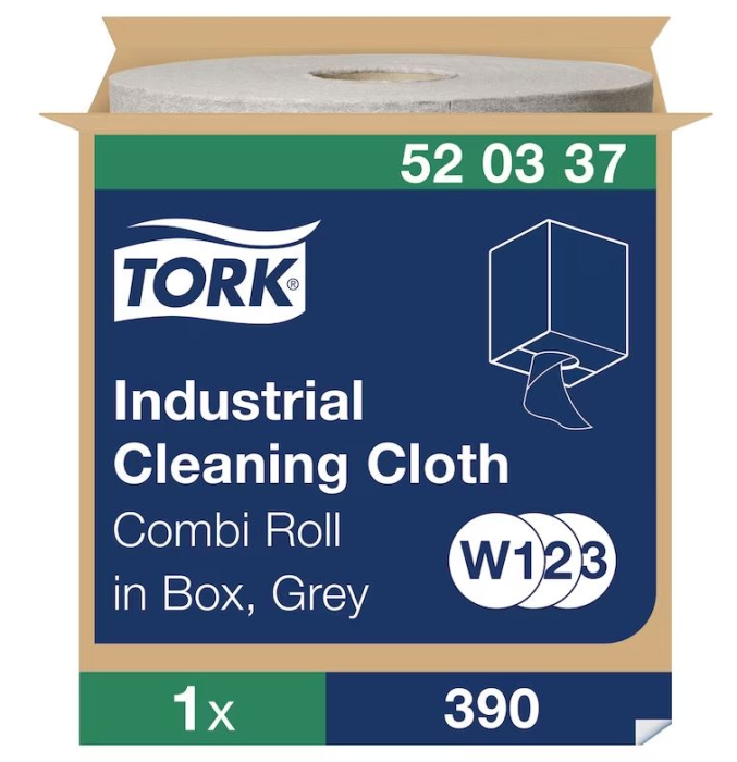 Czyściwo Tork włókninowe do zabrudzeń przemysłowych, szare, 1w 148,2m. system W1/W2/W3