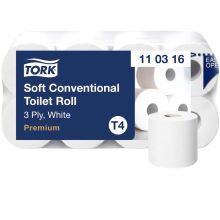 Papier toaletowy Tork Premium 3 w. biały, makulatura, 29,5m 72 rolki/op. system T4
