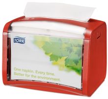 Dozownik do serwetek Tork Xpressnap® w składce na stolik czerwony