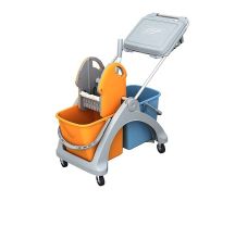 Wózek do sprzątania dwuwiadrowy z zamykanym koszykiem Splast TSK-0010