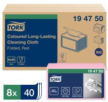 Czerwone ściereczki wielorazowe do czyszczenia Tork Premium