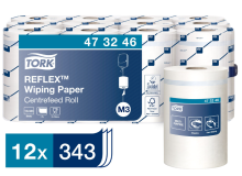 Ręcznik w roli Tork centalnego dozownania Reflex mini, 1 w., makulatura, biały, 120m. 12 rolek/op, system M3