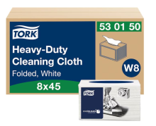 Czyściwo Tork Premium 530 włókninowe wielozadaniowe do trudnych zabrudzeń, 1w., biały, 45 szt/op